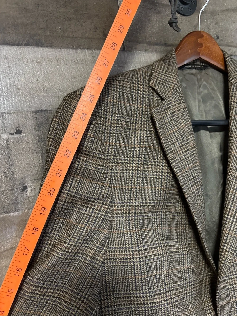 Botany 500 Tailored 100% Lambswool Men's Brown Glen Plaid Two-Button Sport Coat